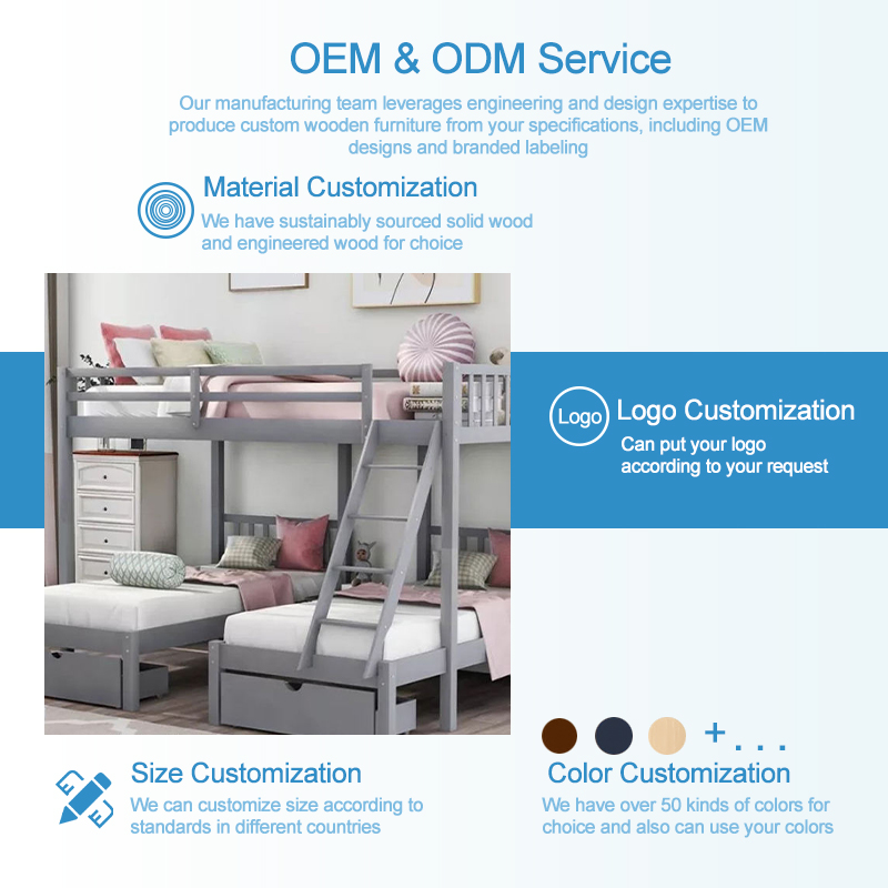 현대 목재 컨버터블 이층 침대,접을 수있는 사다리와 이동식 플랫폼이있는 트윈 디자인,여분의 공간 침실 가구 세트